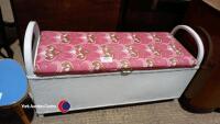 Retro Lloyd Loom blanket box seat