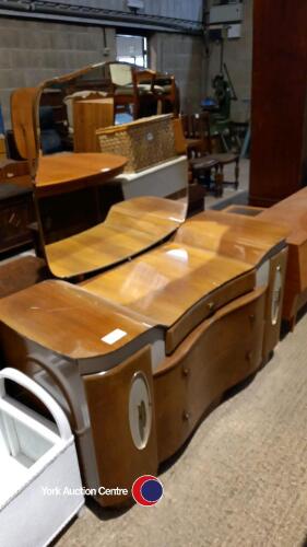 Circa 1960's bow fronted dressing table with mirror