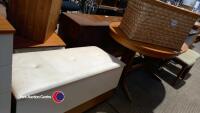 Schreiber retro blanket box seat plus bamboo/rattan laundry basket