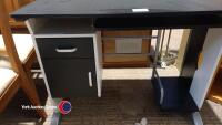 Two tone office desk with drawer and cupboard - 2