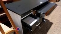 Two tone office desk with drawer and cupboard - 3