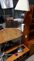 Retro teak coffee table with glass inlay top plus 2 x metal standard lamps - 4