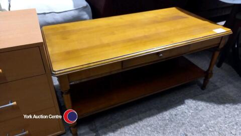 Exigence wooden coffee table with drawer