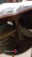 Oval wooden extending dining table plus 4 chairs - 3