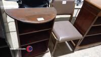 Low bookcase plus wood/leatherette dining chair - 2