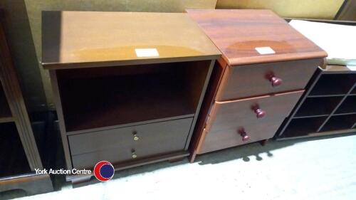 Wooden bedside cabinet with 2 drawers plus 3 drawer bedside unit