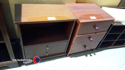 Wooden bedside cabinet with 2 drawers plus 3 drawer bedside unit