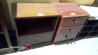 Wooden bedside cabinet with 2 drawers plus 3 drawer bedside unit