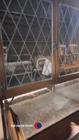 Large oak dresser with leaded glass display top - 5