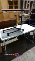 Folding metal table plus bed table