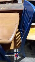Blue and pine kitchen table with two chairs - 4