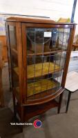 Art nouveau mahogany cabinet with stained glass front