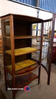Art nouveau mahogany cabinet with stained glass front - 3