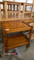 Beautiful oak 2 tier trolley - 2