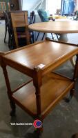 Beautiful oak 2 tier trolley - 3