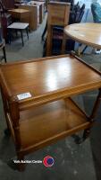 Beautiful oak 2 tier trolley - 4