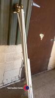 Metal four poster bed frame for a single bed, white with gold coloured finials - 2