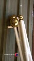 Metal four poster bed frame for a single bed, white with gold coloured finials - 3