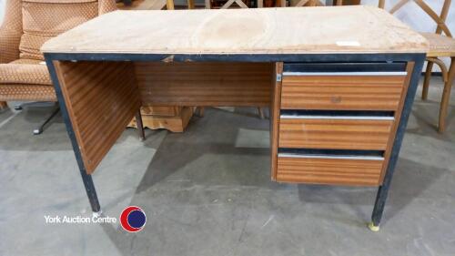 Wooden desk with drawers