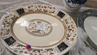 2 large vintage platters and large water jug - 2