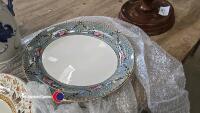 2 large vintage platters and large water jug - 3