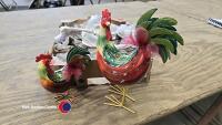 2 x Rocking roosters by Gallo ceramics. - 2