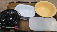 Vintage enamel dishes and cooking pot with lid - 2