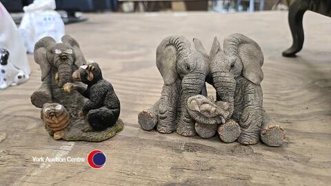 2 x Tuskers elephant figurines
