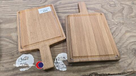 2 x solid oak handmade serving boards