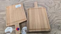 2 x solid oak handmade serving boards - 2