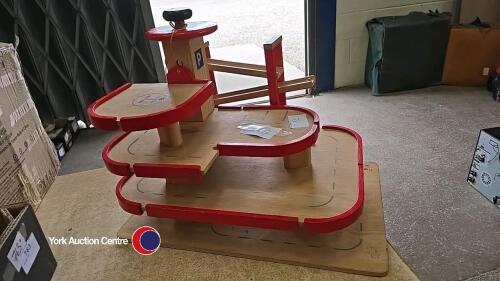 Wooden toy garage