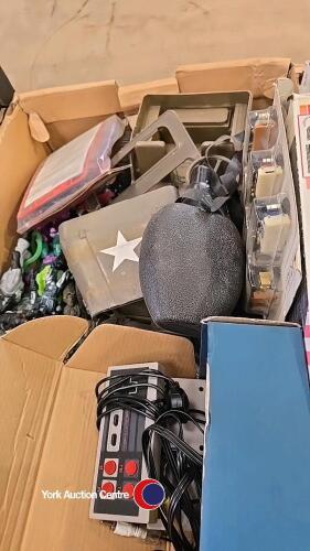 Box of vintage toys