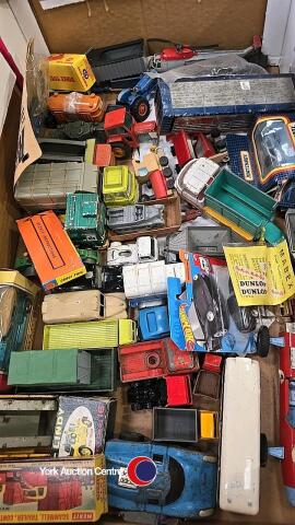 Box of vintage toys