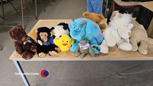 Box of various teddys