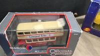 4 x model cars, boxed, 1 x Corgi Model bus, boxed - 6