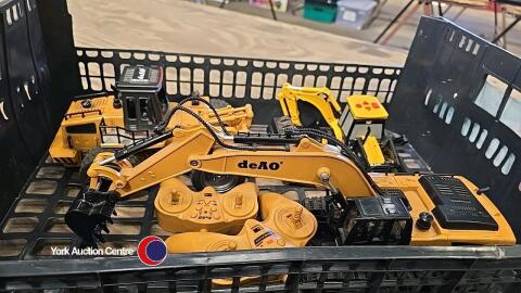 Remote control excavator and loading shovel