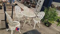 Metal garden table and 4 chairs