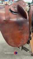 Excellent quality leather Australian cob saddle and bridle ect. Beautifully worked in brown leather with brass fittings. Used three times. In excelle - 7