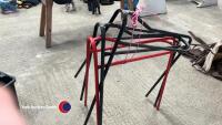 3 Black & red metal saddle stands - 3