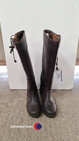 Brown long country boots