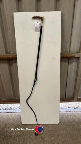 Gents leather hunting whip stamped