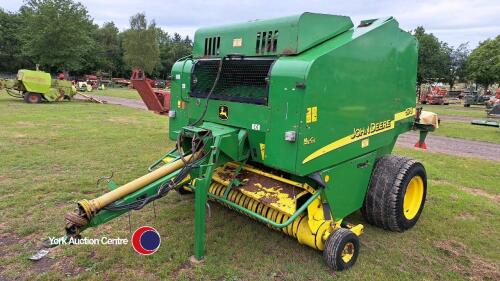 John Deere 578 Maxi Cut round baler, 2004, 30,349 bales, control box in office