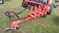 Kuhn RW1800 trailed twin satellite round bale wrapper, control box and manual in office - 2