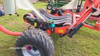 Kuhn RW1800 trailed twin satellite round bale wrapper, control box and manual in office - 4