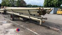 Approx 56 irrigation pipes 9m x 5in on pipe trailer,Trailer needs wheel and tyre - 2