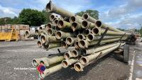 Approx 56 irrigation pipes 9m x 5in on pipe trailer,Trailer needs wheel and tyre - 4