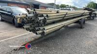 Approx 80 irrigation pipes 9m x 4in on pipe trailer