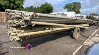 Approx 80 irrigation pipes 9m x 4in on pipe trailer - 3