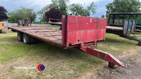 25ft red twin axel bale trailer
