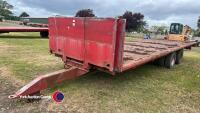 25ft red twin axel bale trailer - 2